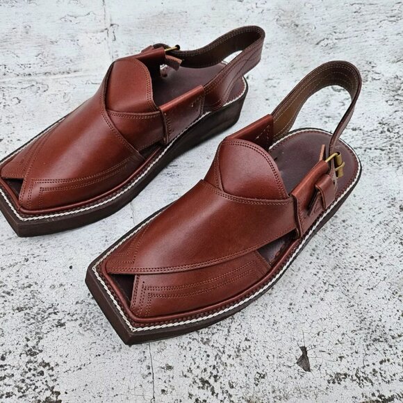 Kaptaan Chappal Men Sandal Shoes Brown Genuine Leather Upper Ethnic Size 8.5US main image 9